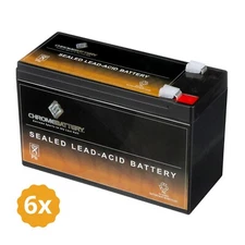 12V 9AH SLA Battery Replaces PE12V9 PX12090 UB1290 - 6PK
