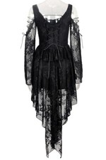 DARK IN LOVE Off-The-Shoulder Long Sleeves Lace Gothic Steampunk Women Dress