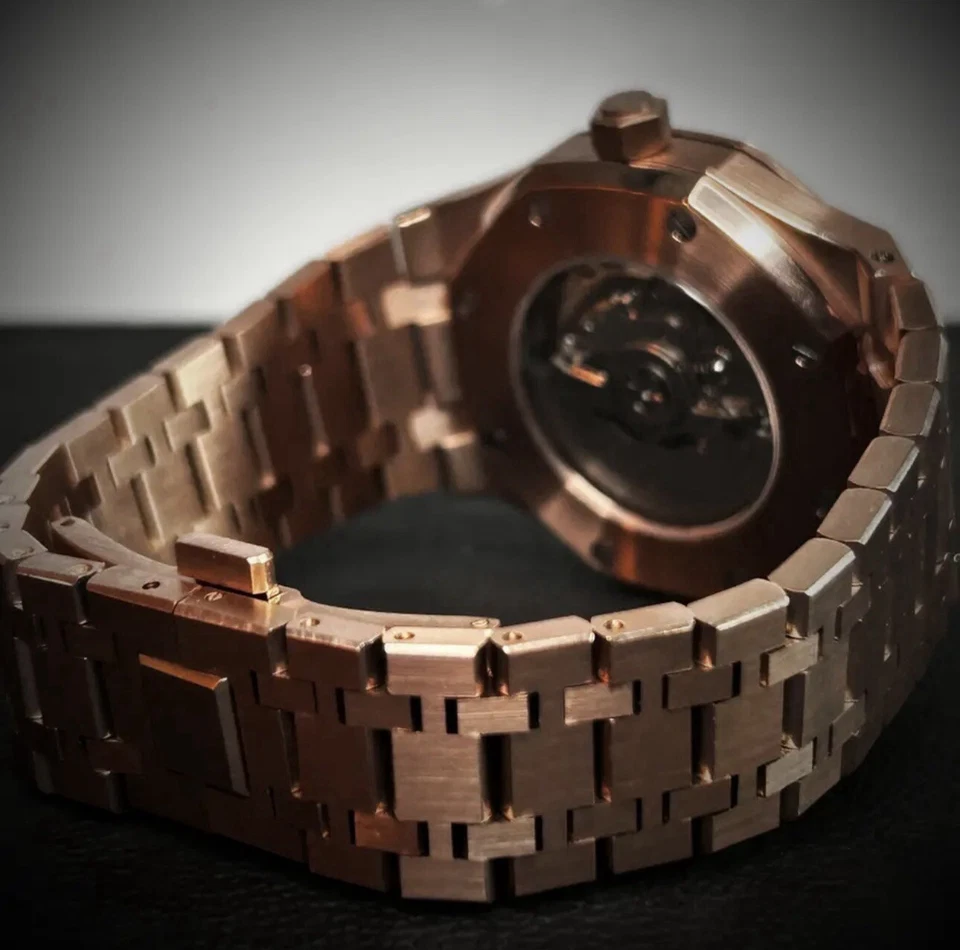 Custom 41mm Rose Gold “RO” Style Skeleton Mod w/ NH70 Automatic - Image 2 of 4