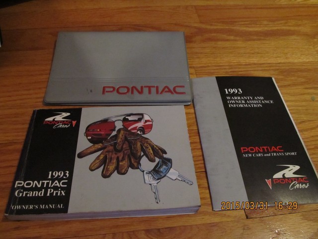 VINTAGE 1993 PONTIAC GRAND PRIX OWNERS MANUAL | eBay