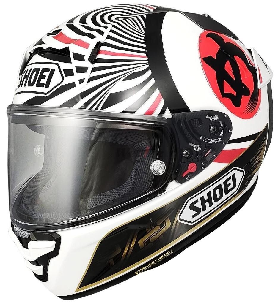 SHOEI　X-14 MARQUEZ TC-1 (RED/BLACK) Shoei X-Fourteen Marquez Black Concept 2.0 Helmet (Medium