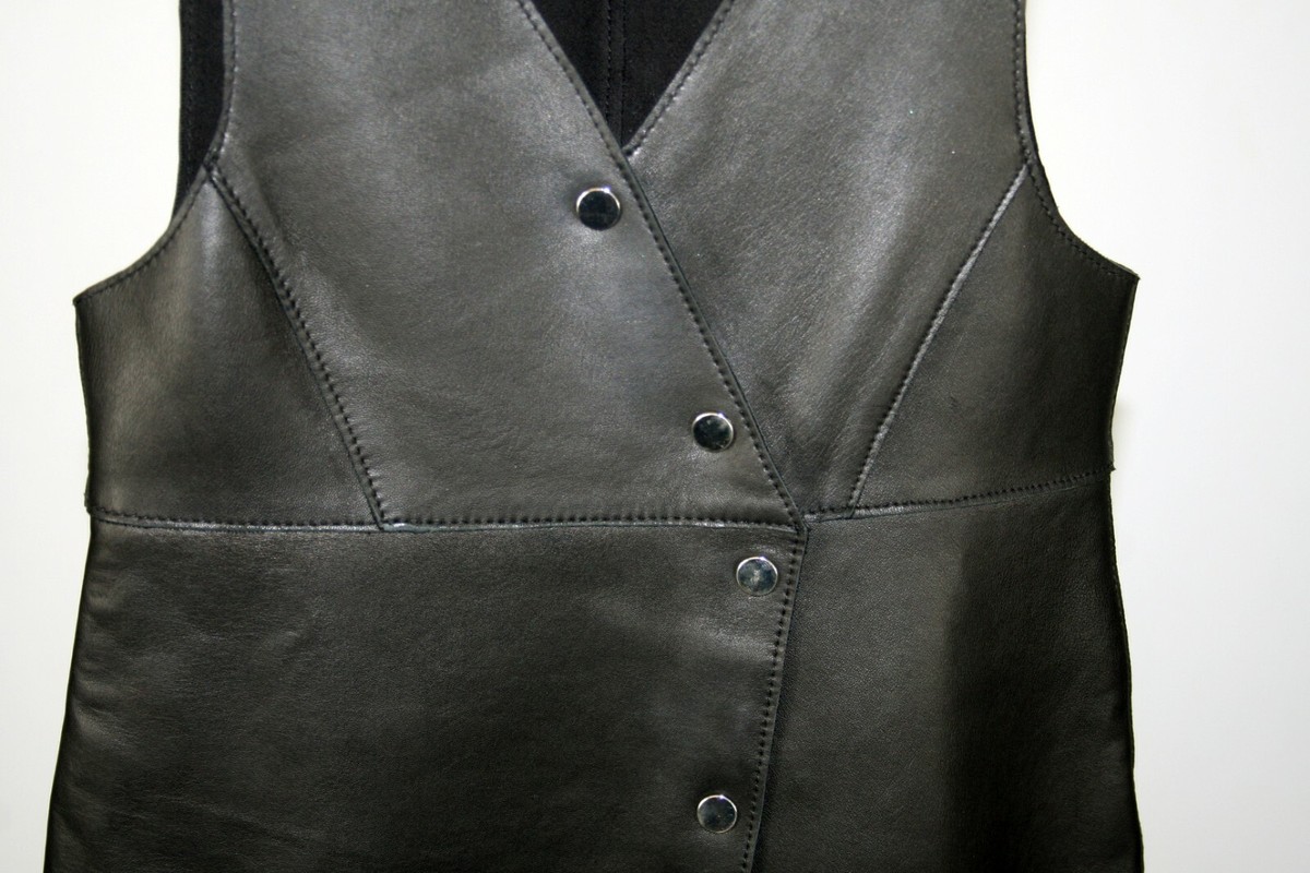 Brand New Maje Black Lambskin Leather Dress Size 3 or Medium | eBay