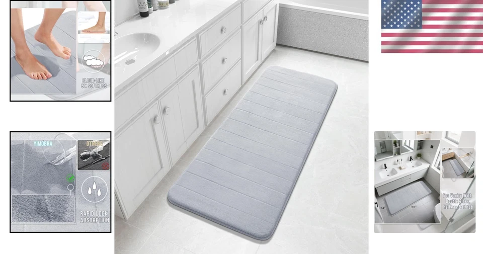 Alfombra de baño de espuma viscoelástica de lujo 55x24 Foto 2 de 4