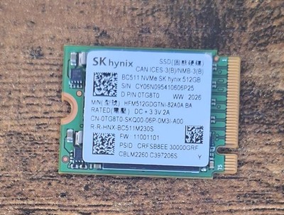 SK Hynix BC511 512GB M.2 2230 PCIe NVMe SSD HFM512GDGTNI-82AOA