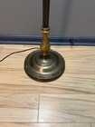 Adjustable Brass Floor Lamp w/ Swing Arm, White Glass Bowl Shade, Corded — photo 6