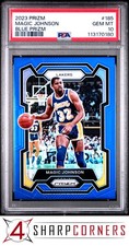 2023 PANINI PRIZM BLUE #185 MAGIC JOHNSON HOF #/199 PSA 10