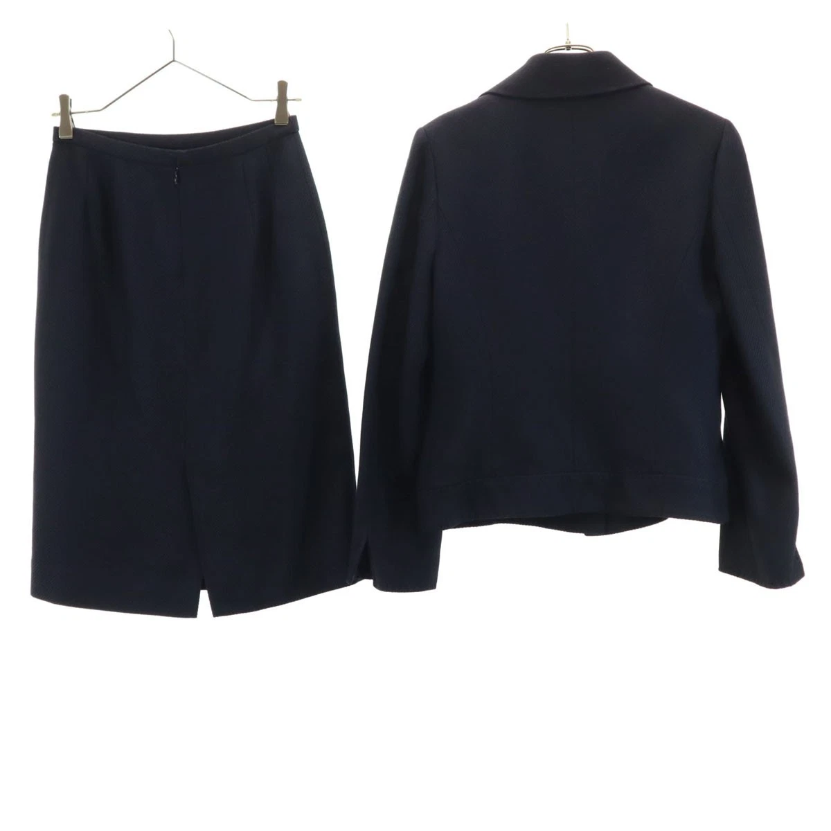 Conjunto de falda de mezcla de seda BURBERRY usado 42/38 azul marino Sanyo Shokai para mujer