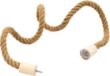Bird Rope Perch for Parrots, Bendable Natural Jute Boing with Pine Wood and S...