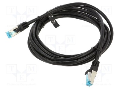 Patch cord F/UTP Cu 5e schwarz Line 3m PVC 26AWG geschirmt