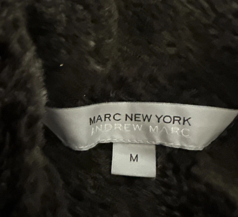 Marc New York Andrew Marc Men’s Fur Lined Black Zip Up Jacket Size M - Image 3 of 4