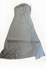 ASTR the Label Mirie Cowl Neck Midi Dress Women's M Green Satin Strappy Solid