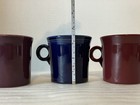 Homer Laughlin Fiesta Ware Coffee Mugs Circle Handle 6 Oz Set Of 3 Plum Blue Red — photo 10
