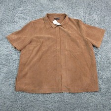 ASOS DESIGN Button-Up Womens US 16 Brown Short Sleeve Collared Basic NWT