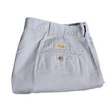 VTG Polo Ralph Lauren Mens Pleated Chino Shorts Light Blue Cotton Size 38. 668