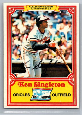 Ken Singleton 1981 Topps Drake's Big Hitters Baltimore Orioles #12