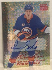 Robin Salo Rookie Auto 2021-22 NHL Metal Universe Hockey Card. rookie card picture