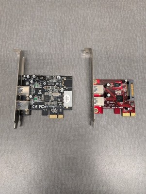 ** Lot of 2 USB 3.0 Controller Cards PCI Express Startech PEXUSB3S25 PEXUSB3S22