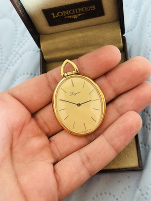 Longines pocket watch, gold plated, manual winding with the box NOS!!! 
