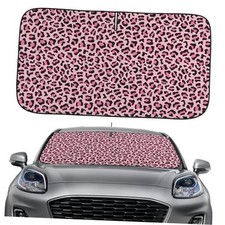 Pink Leopard Windshield Sun Shade Funny Car Shades for Front Windows