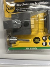 P85 40MM Yale Deadlocking Nightlatch Lock Grey, Brass Yale Cylinder, Two Keys