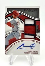 2023 Immaculate  Prospect Patch Auto Robert Hassell #9 Red /49 (AU, MEM, RC)
