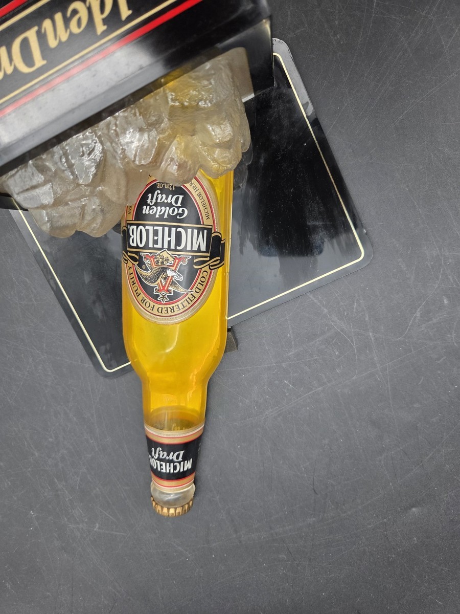 Vintage Michelob Golden Draft Beer Bottle On Ice Lighted Barware