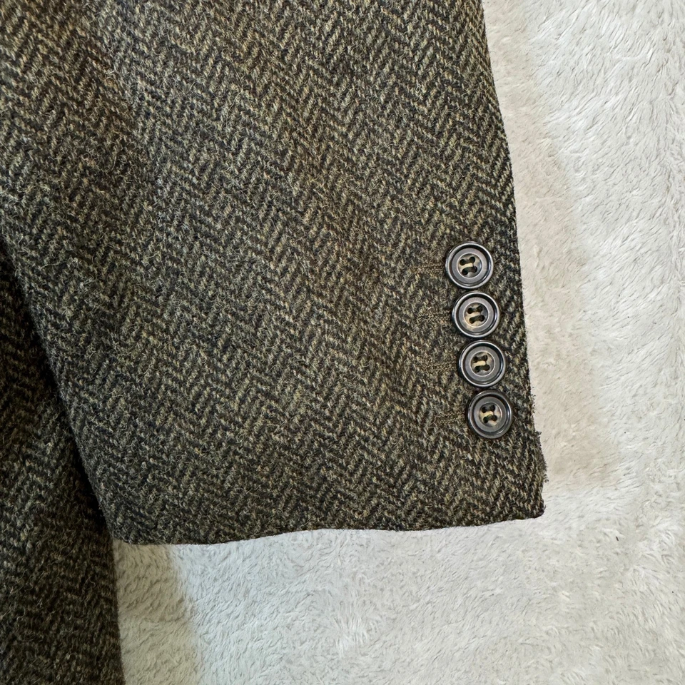 Chaqueta Blazer TAILORBYRD MOON Lana Para Hombres 46S Espiga Tweed Informal Preppy Usada en Excelente Condición Foto 3 de 4