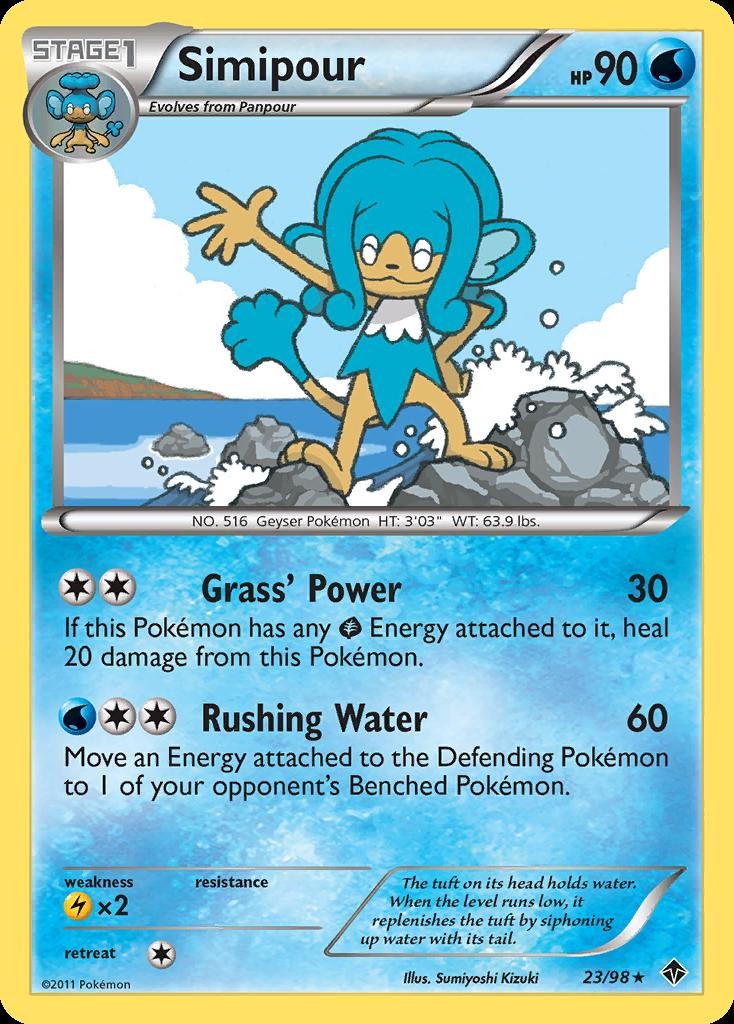 Pokemon Simipour (23/108) Emerging Powers LP REVERSE HOLO