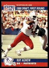 1990 Pro Set Ray Agnew Rookie New England Patriots #678