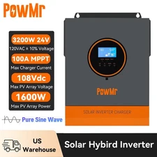 3200W 24V Solar Hybrid Inverter Off Grid 110V/120VAC 60A MPPT Charger Controller