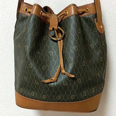 Christian Dior Shoulder bag Drawsting Bag Honeycomb PVC Rank AB