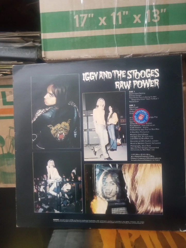 Iggy Pop Raw Power CBS 31464 Vinyl Record UK Import 1977 VG+/VG. - Image 3 of 4