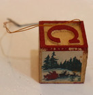 Vintage Santa Clause Wooden Alphabet Block Christmas Ornament — photo 2