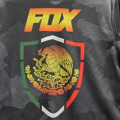 FOX Racing Men Jersey M Black Camouflage Logo Mexico Motocross BMX