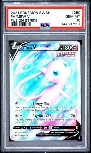 Mew V 250 PSA 10 Gem Mint Fusion Strike Pokemon Card