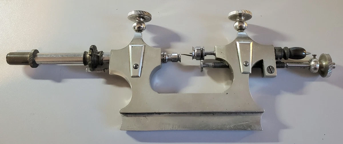 COMPLETE 6 PIECE VINTAGE JACOT LATHE PIVOT POLISHING WATCHMAKER'S TOOL WT HOLDER