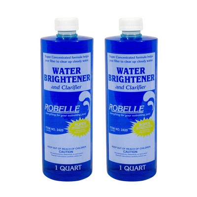 Robelle Swimming Pool Brightener & Clarifier Chemical - 2 Quarts