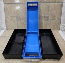 Cassette Tape Media Storage Case Lot of 3 Box Blue Black Plastic Organizer