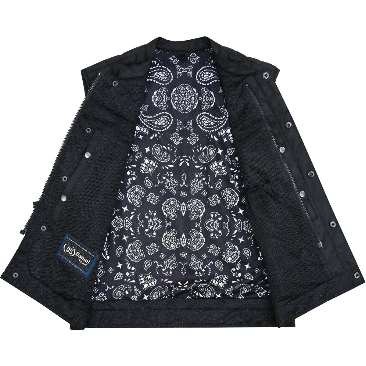 SOA Mens Textile Vest Paisley Style Motorcycle Biker Club Concealed Carry Pocket - product detail image 7