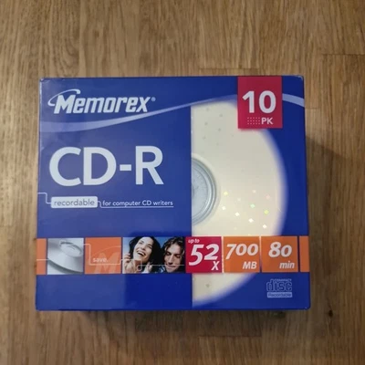Memorex CD-R - CD Discs 52x / 700MB / 80min Slimline Case 10 Pack - New & Sealed - Image 1 of 4
