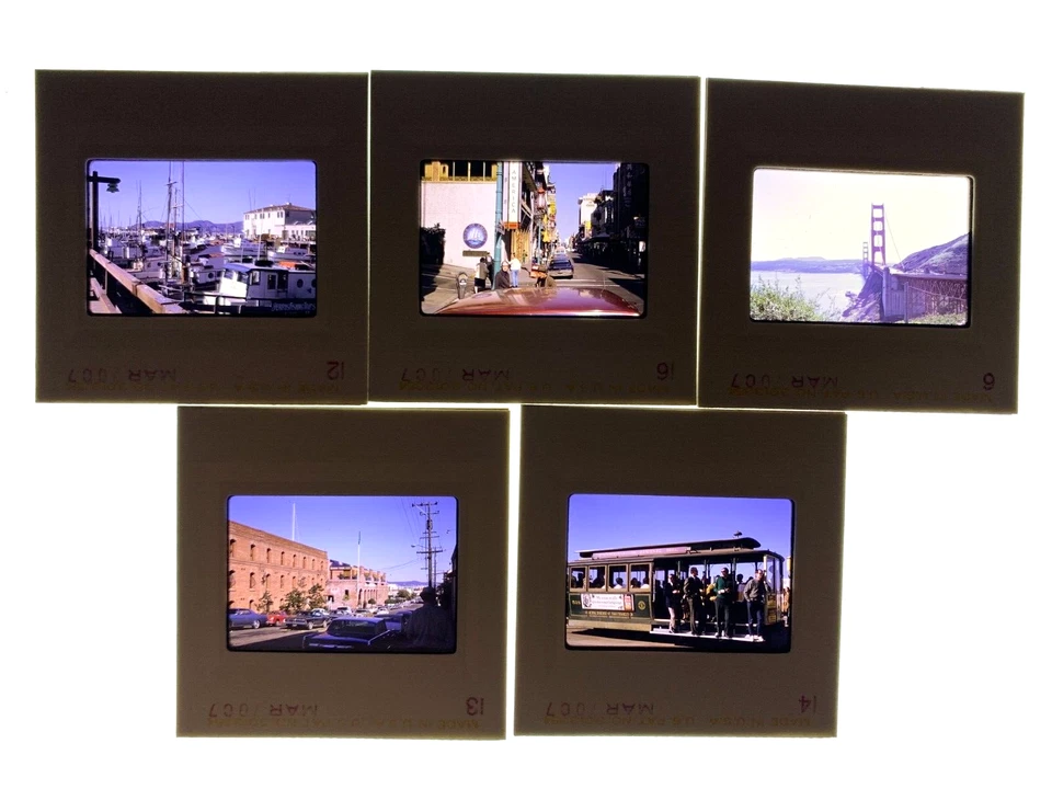 Lote 5 Diapositivas De Colección San Francisco 35mm MUNI Tranvía 1970 Barcos Coches Chinatown Foto 2 de 4