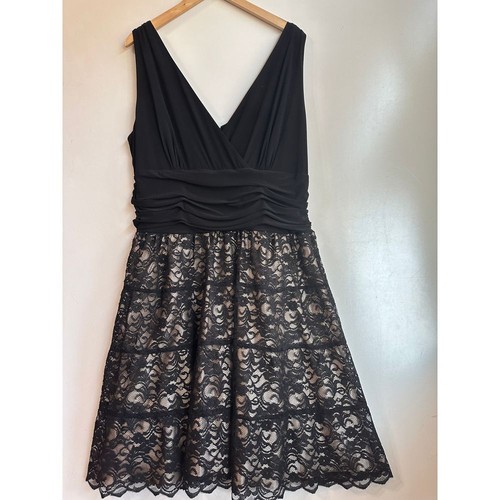 SL Fashions abito da sera donna nero taglia 22W cocktail pizzo witchycore nuovo senza etichette - Foto 9 di 14
