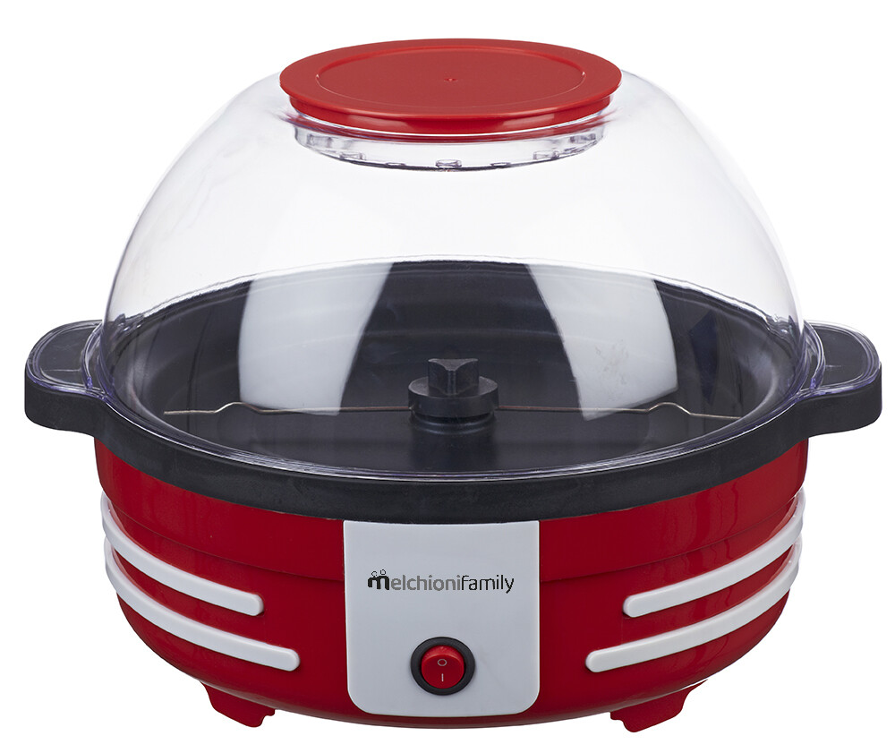 Melchioni Macchina Pop Corn 850W con Piastra Antiaderente Rosso Bianco 118370002