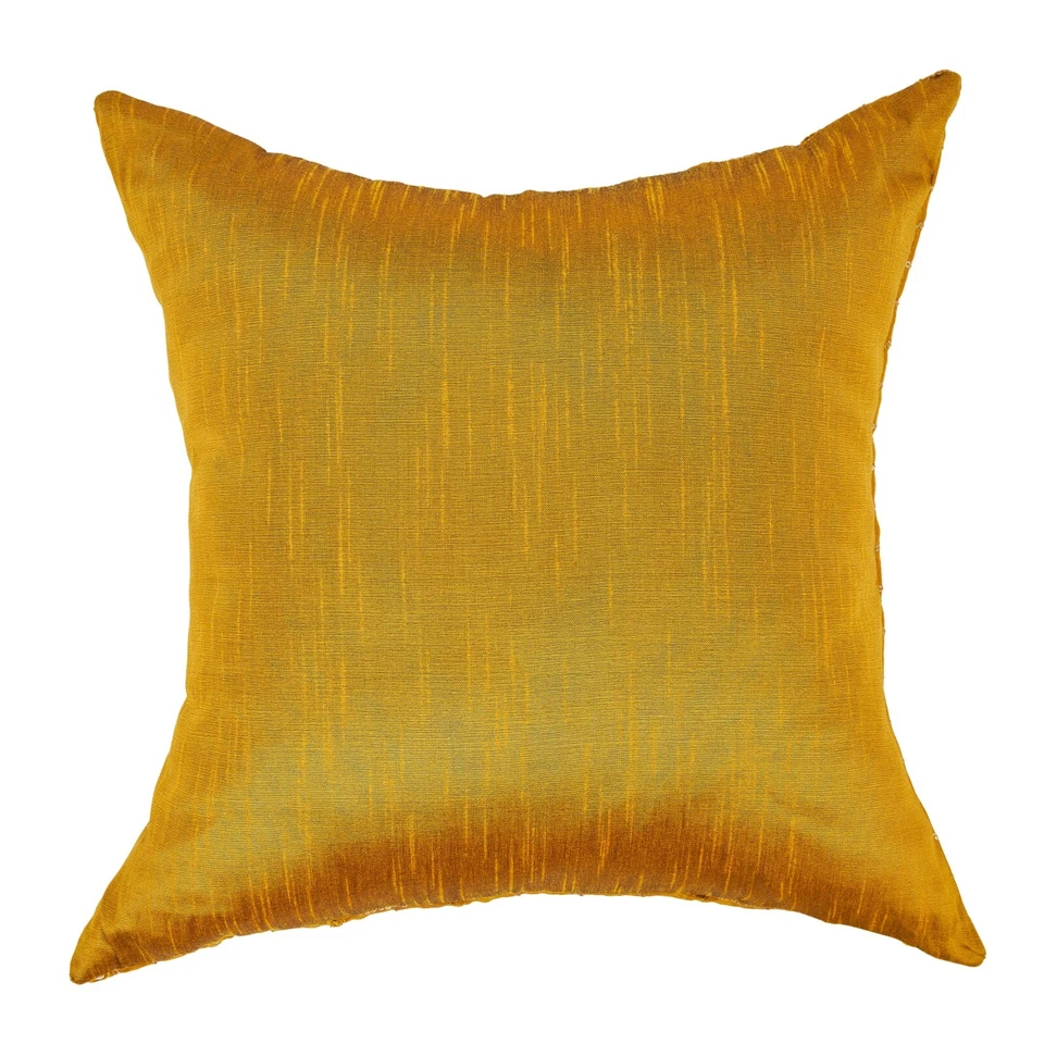 living room gold decorative pillow 18x18 mustard yellow throw pillow for sofa 2p - Image 4 of 4