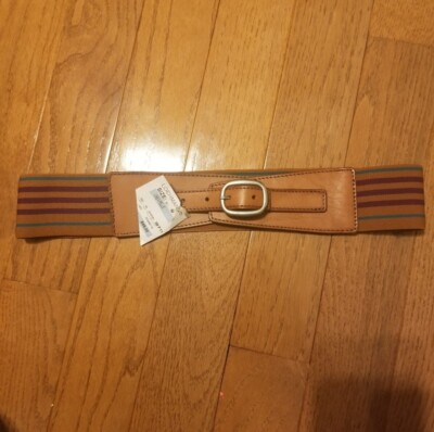 Linea Pelle LP Womens Belt Size Medium Striped Elastic  display picture 2