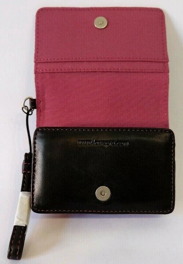 Leather Camera Case Purse Wallet by Lowepro luxe real leather black & pink  (UK) - Image 2 of 4
