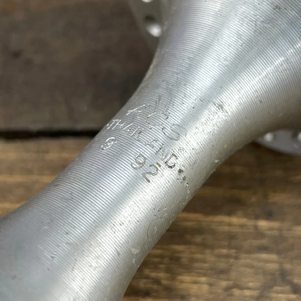 Buje delantero ACS BMX 92 1992 36 agujeros 36h Old School BMX tuercado OG GT Dyno plateado Foto 2 de 4