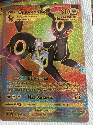 Pokémon Umbreon Vmax Alt Art Multi Color 💥 Foil Fan Art Hp310 NM