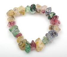 Multi Herkimer Diamant Armband Rohperlen 8 Länge 8-15 mm Elastisch Dehnbar