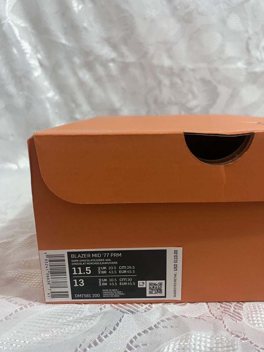 BLAZER MID 77 PRM, Size 11.5, Dark Chocolate/ Cider-Sail NIKE BLAZER MID  main image 2